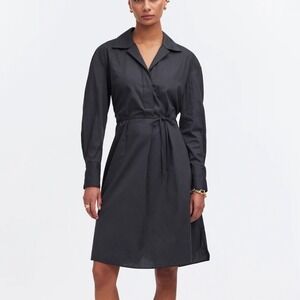 Madewell Belted‎ Mini Shirt Dress Black XS NWT preppy minimalist